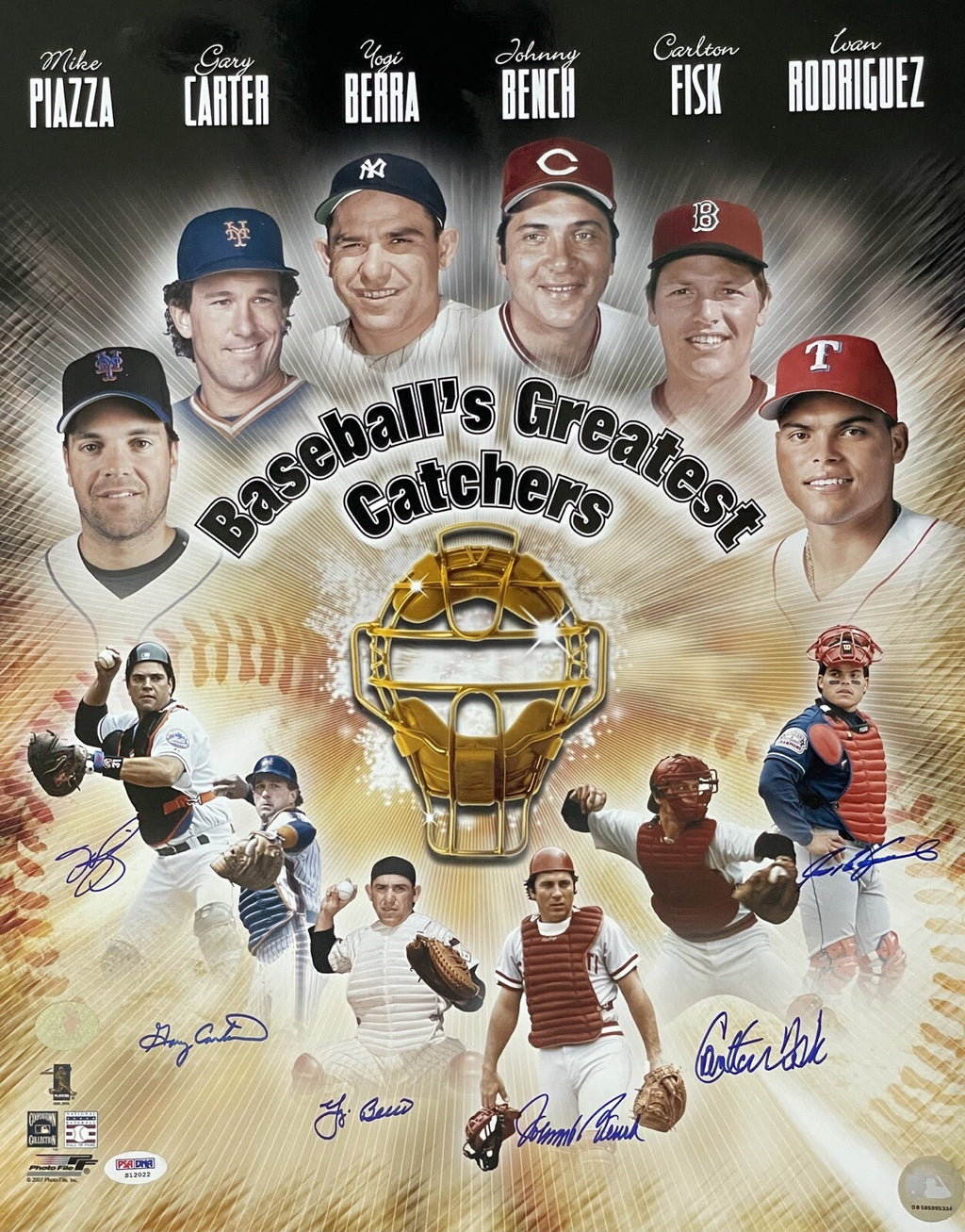 BASEBALLS GREATEST CATCHERS MULTI SIGNED 16X20 S12022 RARE PIAZZA CARTER0