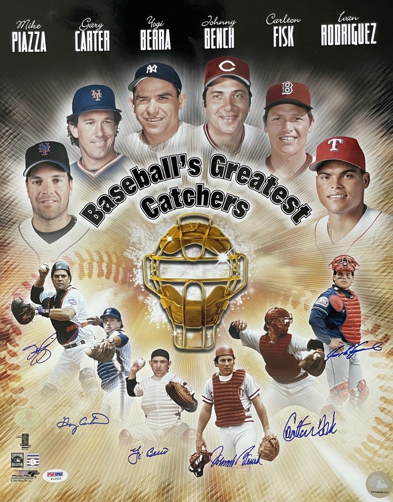 BASEBALLS GREATEST CATCHERS MULTI SIGNED 16X20 S12022 RARE PIAZZA CARTER0