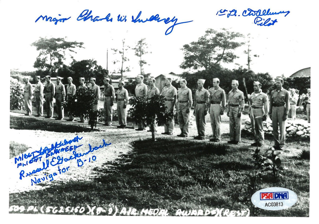 509 COMP GROUP AIR MEDAL MULTI SIGNED 5X7 PSA DNA PSA DNA AC03813 SWEENEY ALBURY0
