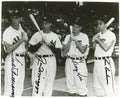 TED WILLIAMS JOE DIMAGGIO GEORGE KELL LOU BOUDREAU SIGNED 8X10 PSA DNA AF047600