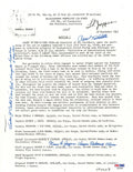 TIBBETS /VAN KIRK / JEPPSON SIGNED SILVER STAR DOCUMENT PSA DNA AB139040