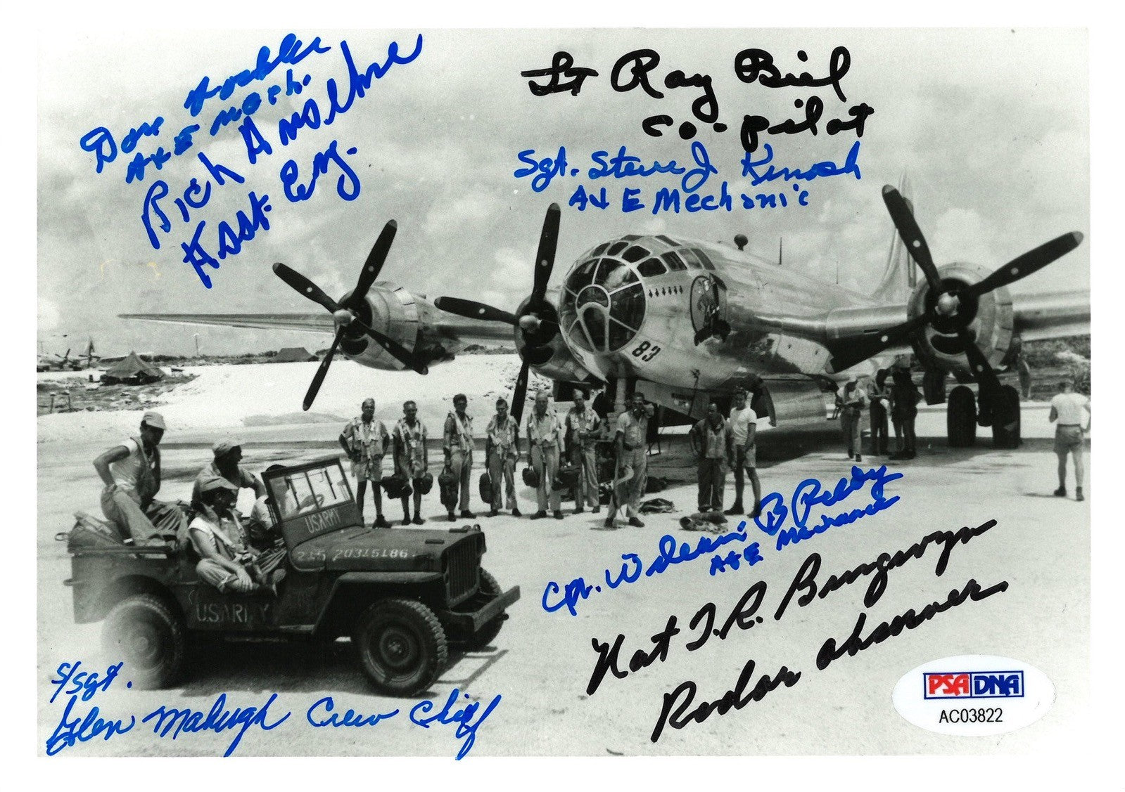 FULL HOUSE CREW A-1 MULTI SIGNED 5X7 PSA DNA PSA DNA AC03822 (D) WWII0