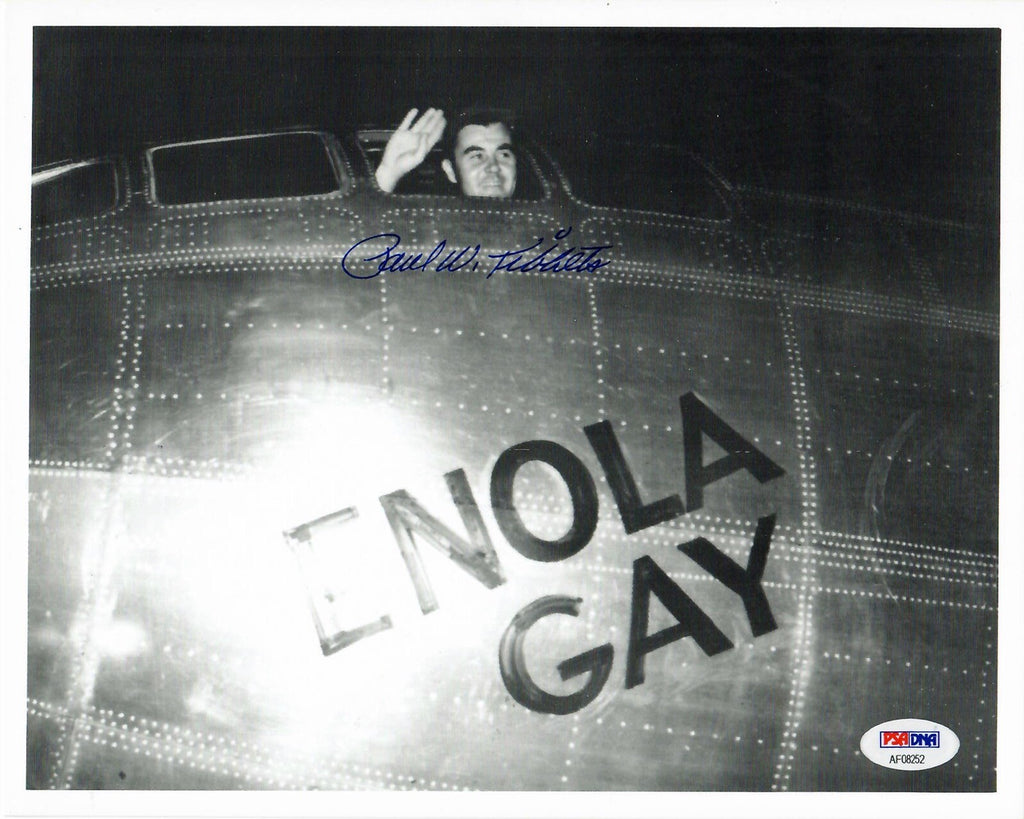 PAUL TIBBETS SIGNED 8X10 PHOTO PSA DNA (D) WWII ENOLA GAY PILOT0