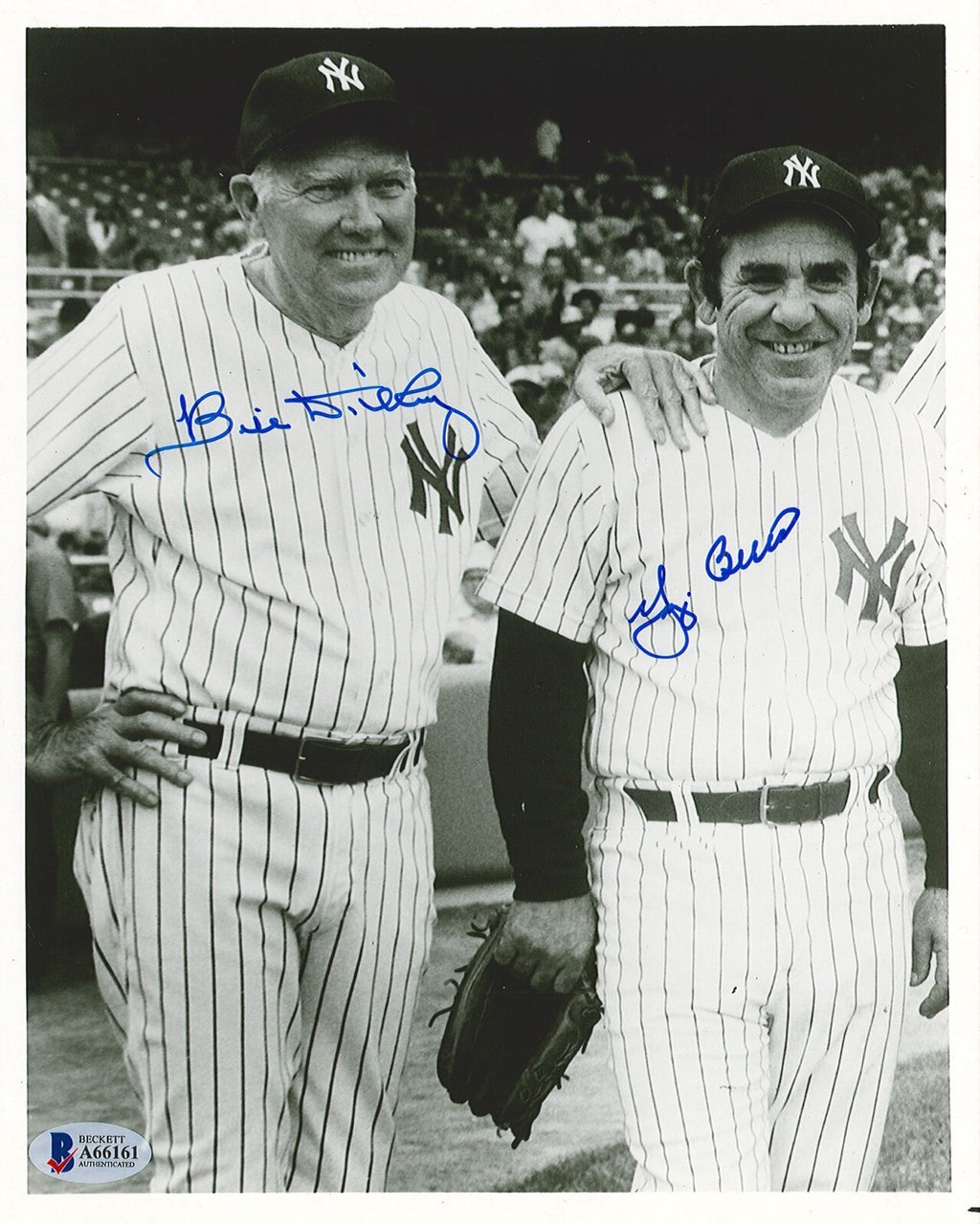 YOGI BERRA & BILL DICKEY DUAL SIGNED 8X10 PHOTOGRAPH BAS A661610
