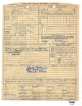 CD ALBURY SIGNED FLIGHT RECORD DOCUMENT PSA DNA AD78988 BOCKSCAR NAGASAKI 8/9/450