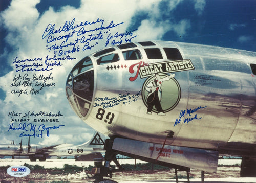 BOCKSCAR C-15 MULTI SIGNED 8x11 PHOTO THE GREAT ARTISTE PSA DNA AB12687 X70