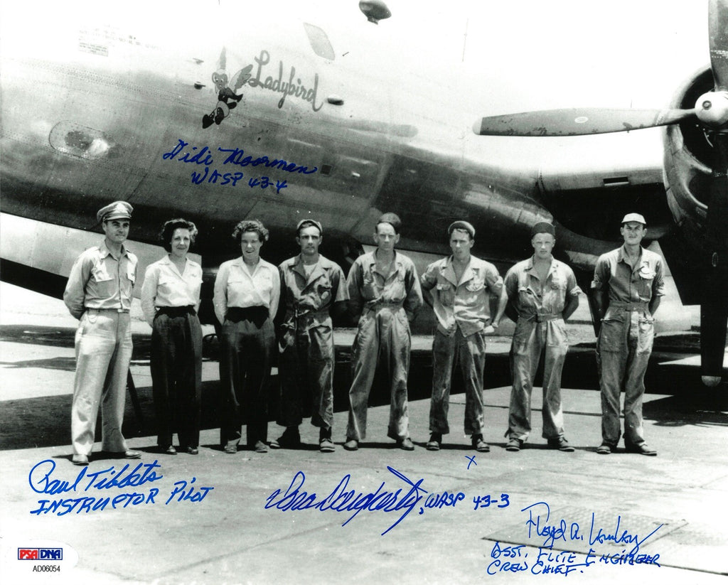 PAUL TIBBETS & WASP PILOTS SIGNED 8X10 PHOTO PSA DNA AD06054 RARE (X4)0
