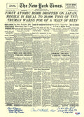 ENOLA GAY CREW SIGNED NEW YORK TIMES FRONT PAGE PRINT PSA DNA AB13917 (D) X30