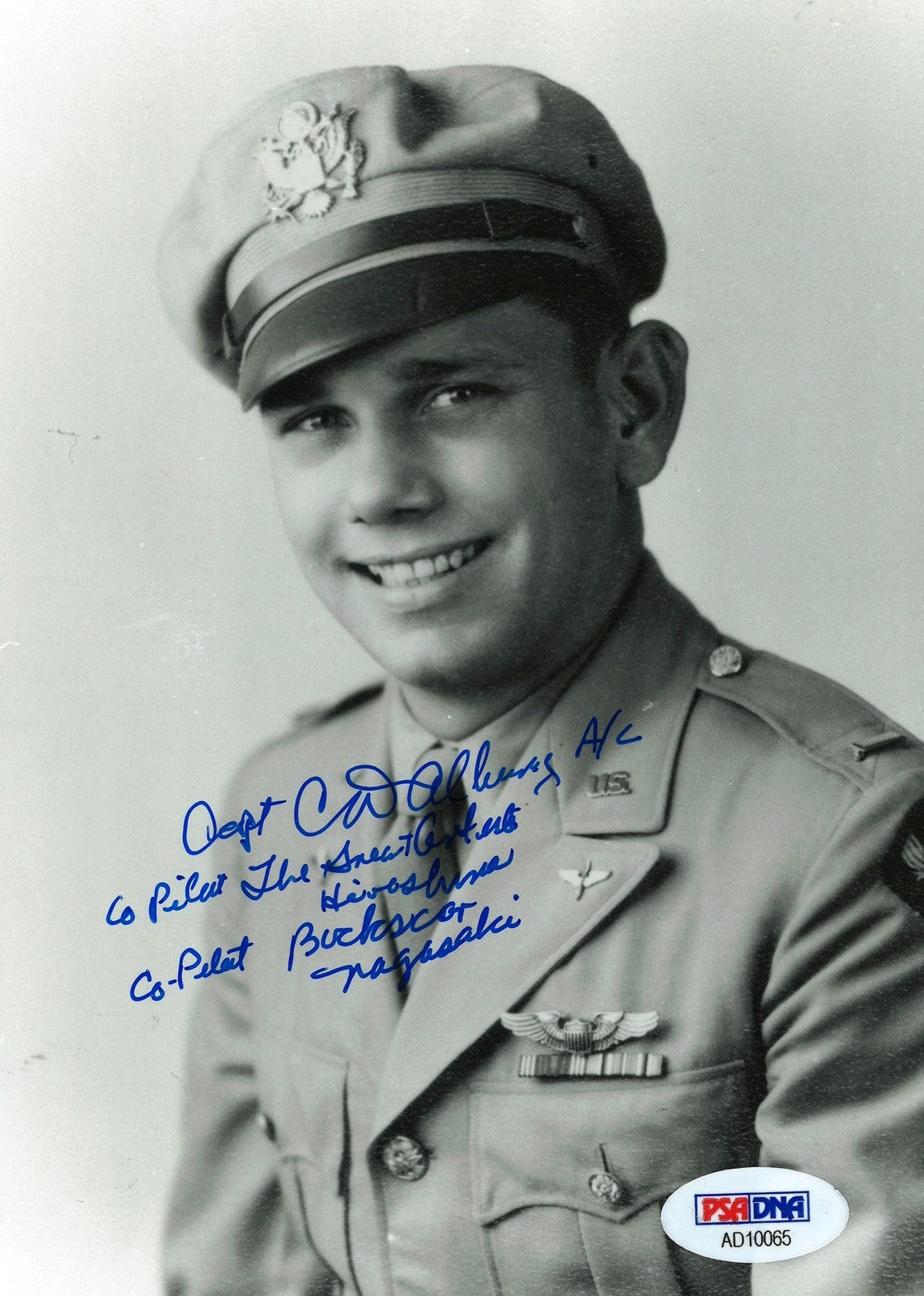 C.D. ALBURY SIGNED 5X7 PSA DNA AD10065 (D) BOCKSCAR C-15 COPILOT0