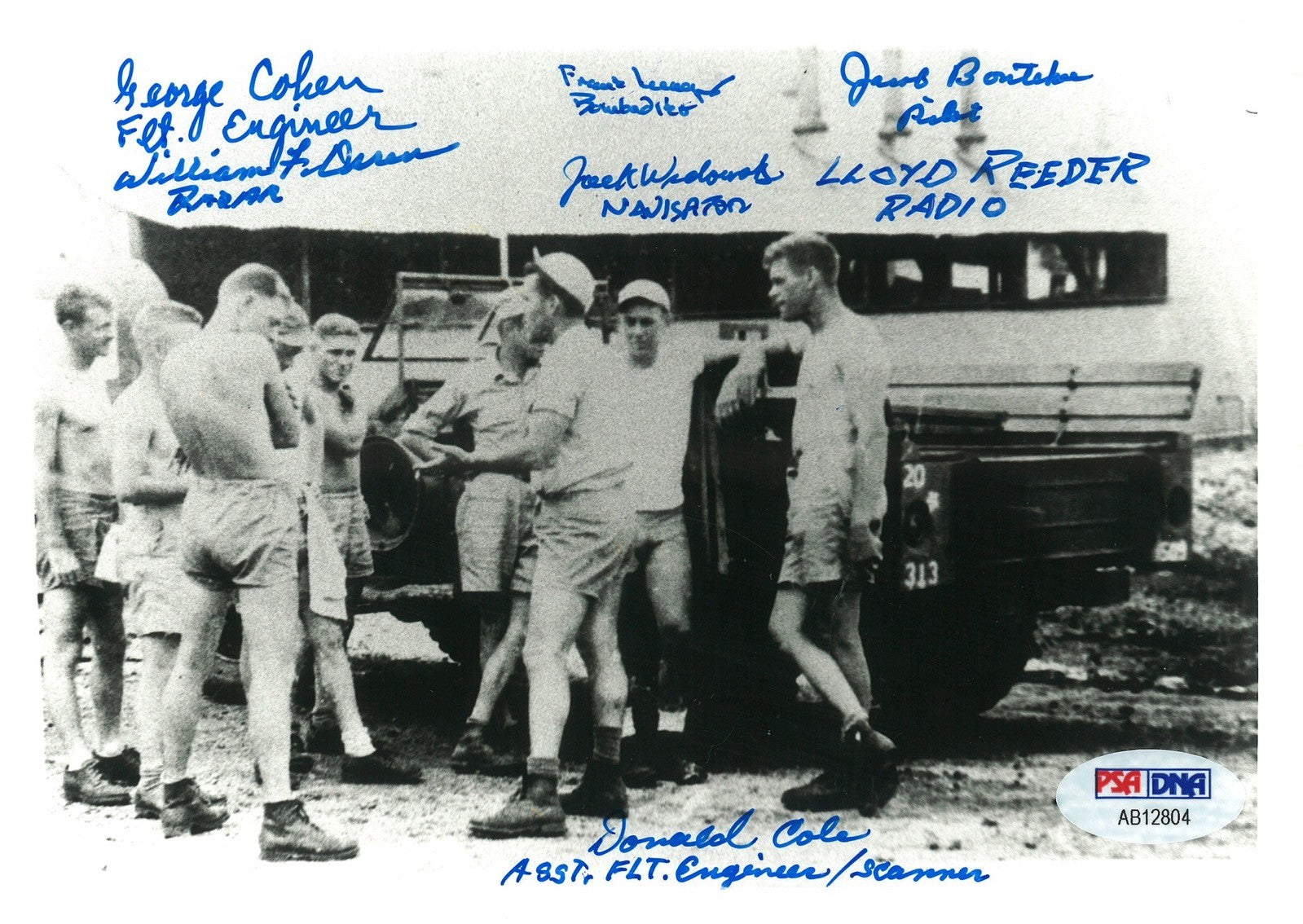TOP SECRET B-8 MULTI SIGNED 5X7 PHOTO PSA DNA AB12804 (D) X7 MEMBERS0