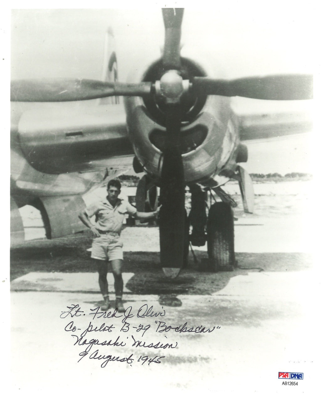 FRED OLIVI SIGNED 8X10 PHOTO PSA DNA AB12654 (D) BOCKSCAR C-15 COPILOT0