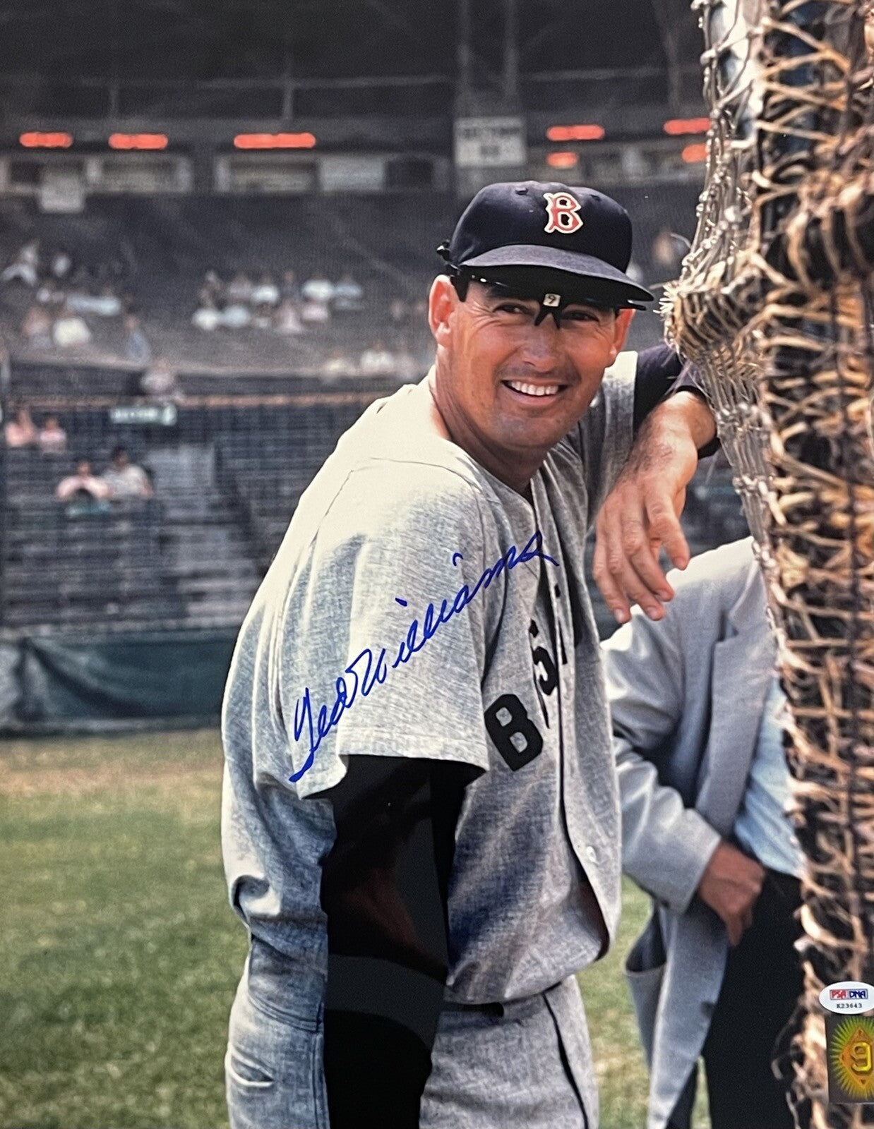 TED WILLIAMS SIGNED SMILING 16X20 PSA DNA (D) RED SOX GREEN DIAMOND0