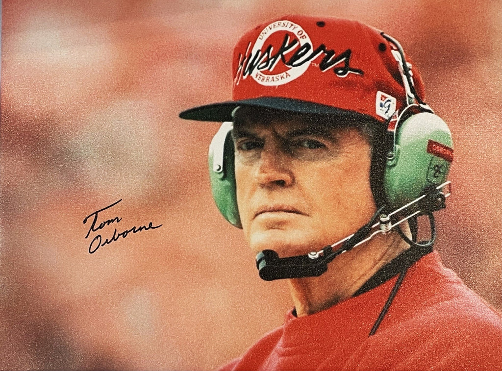 TOM OSBORNE SIGNED CLOSEUP 18X24 CANVAS AIV AA22912 NEBRASKA CORNHUSKERS1