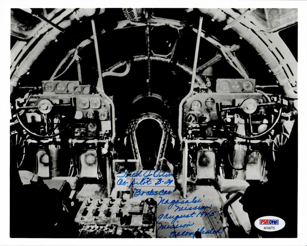 FRED OLIVI SIGNED 8X10 PHOTO PSA DNA (D) WWII PILOT BOCKSCAR C-150
