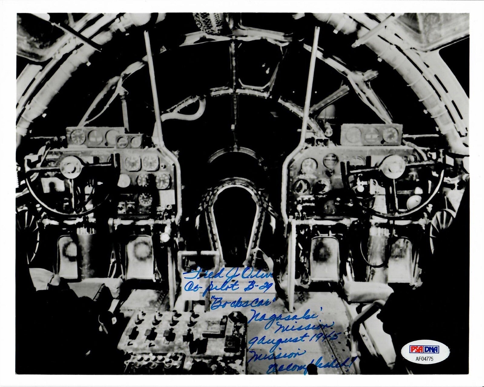 FRED OLIVI SIGNED 8X10 PHOTO PSA DNA (D) WWII PILOT BOCKSCAR C-150