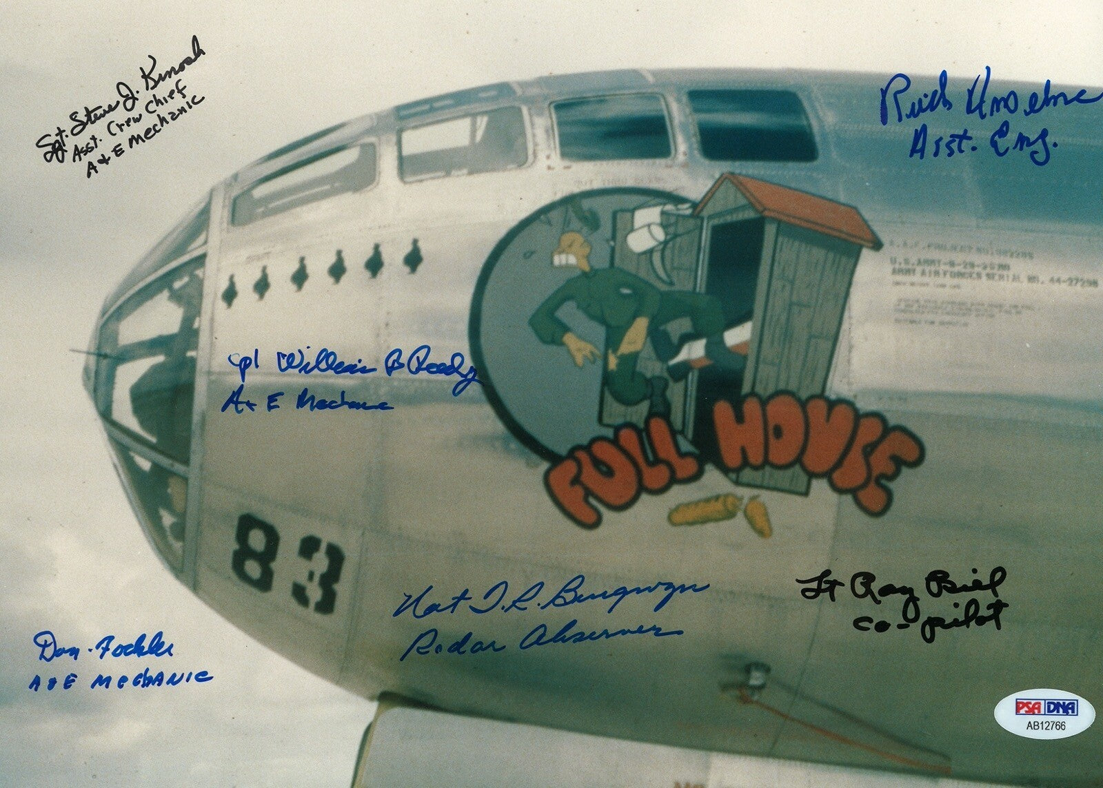 FULL HOUSE CREW A-1 MULTI SIGNED 8x11 PHOTO PSA DNA AB12766 X6 (D) WWII0