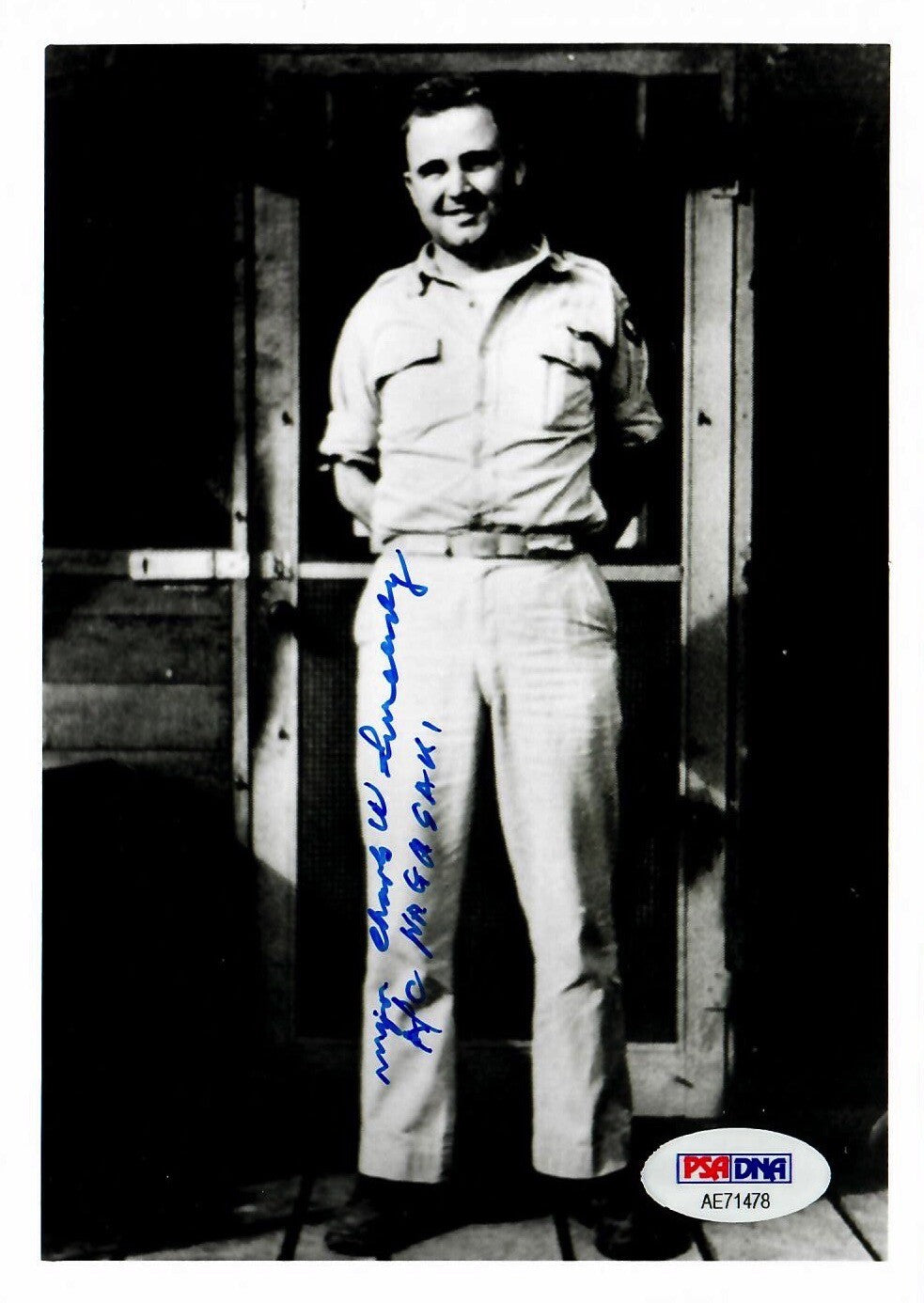 CHARLES SWEENEY SIGNED 5x7 PHOTO PSA DNA AE71478 (D) WWII PILOT BOCKSCAR C-150