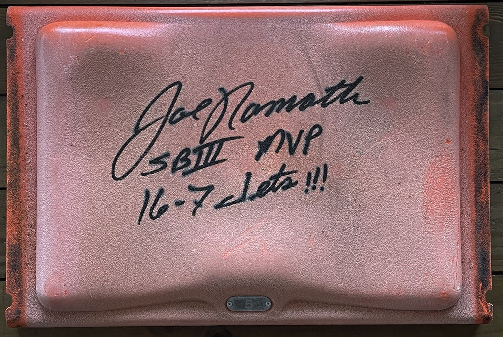 JOE NAMATH SIGNED ORANGE BOWL SEAT SB III PSA 1C51153 W/ SB III MVP & 16-7 JETS0