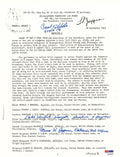 TIBBETS / VAN KIRK / JEPPSON SIGNED SILVER STAR DOCUMENT PSA DNA AD076460