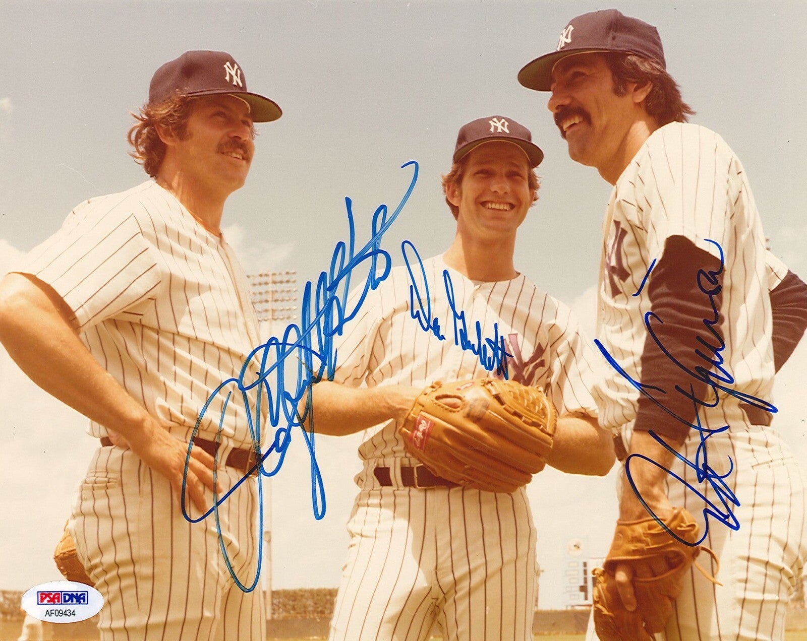CATFISH HUNTER DON GULLETT ED FIGUEROA MULTI SIGNED 8X10 PSA DNA AF094340