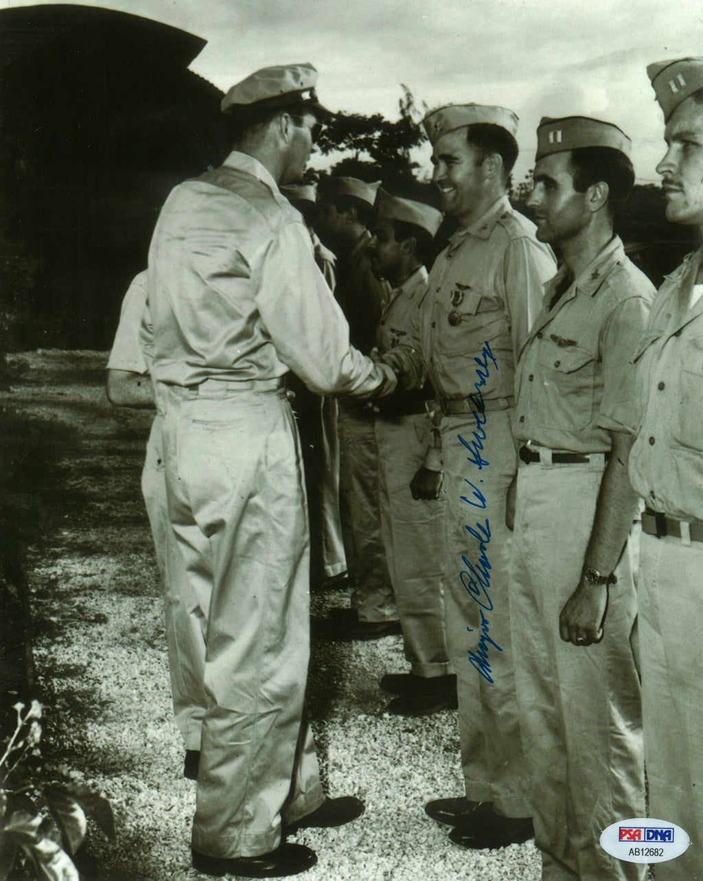 CHARLES SWEENEY SIGNED 8X10 PHOTO PSA DNA AB12682 (D) WWII PILOT BOCKSCAR C-150