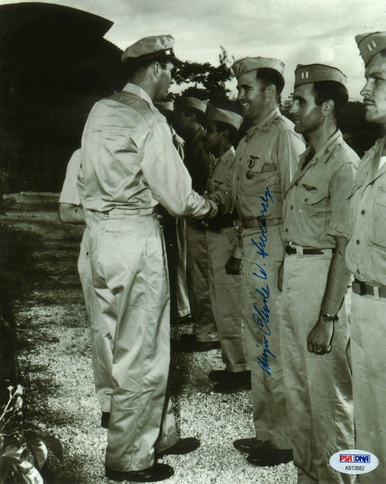 CHARLES SWEENEY SIGNED 8X10 PHOTO PSA DNA AB12682 (D) WWII PILOT BOCKSCAR C-150