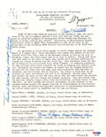 TIBBETS /VAN KIRK / JEPPSON SIGNED SILVER STAR DOCUMENT PSA DNA AB139060