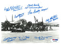 BOCKSCAR C-13 CREW MULTI SIGNED 5X7 PHOTO PSA DNA AB12628 x8 (D) WWII0