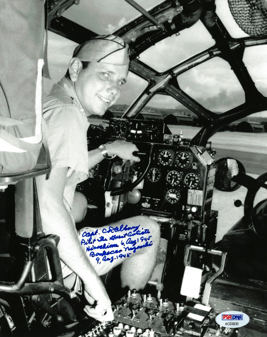 CD ALBURY SIGNED 8X10 PHOTO PSA DNA AC03830 (D) WWII BOCKSCAR C-150