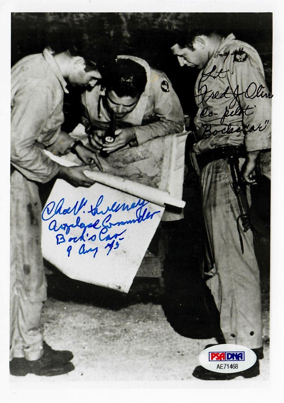 SWEENEY OLIVI DUAL SIGNED 5x7 PHOTO PSA DNA AE71468 (D) WWII BOCKSCAR C-150