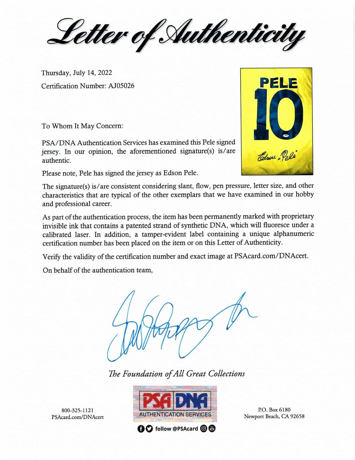 EDSON PELE SIGNED CBD 1970 BRAZIL WORLD CUP JERSEY PSA DNA RARE FULL SIGNATURE2