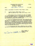 PAUL TIBBETS / THOMAS KARNES SIGNED 509TH COMP GROUP DOCUMENT PSA DNA AD035690
