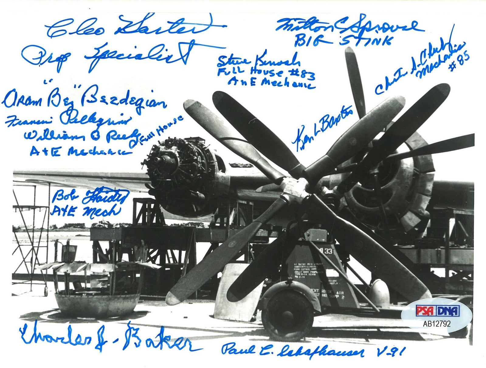 STRAIGHT FLUSH C11 MULTI SIGNED 5X7 PHOTO PSA DNA AB12792 (D) x110