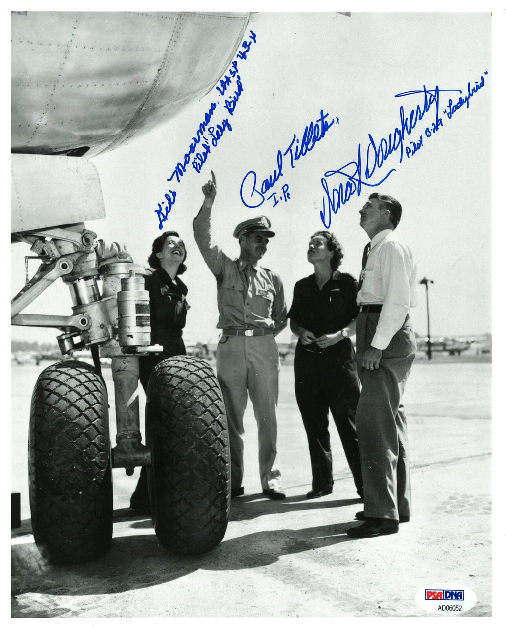 PAUL TIBBETS & WASP PILOTS SIGNED 8X10 PHOTO PSA DNA AD06052 RARE (X3)0