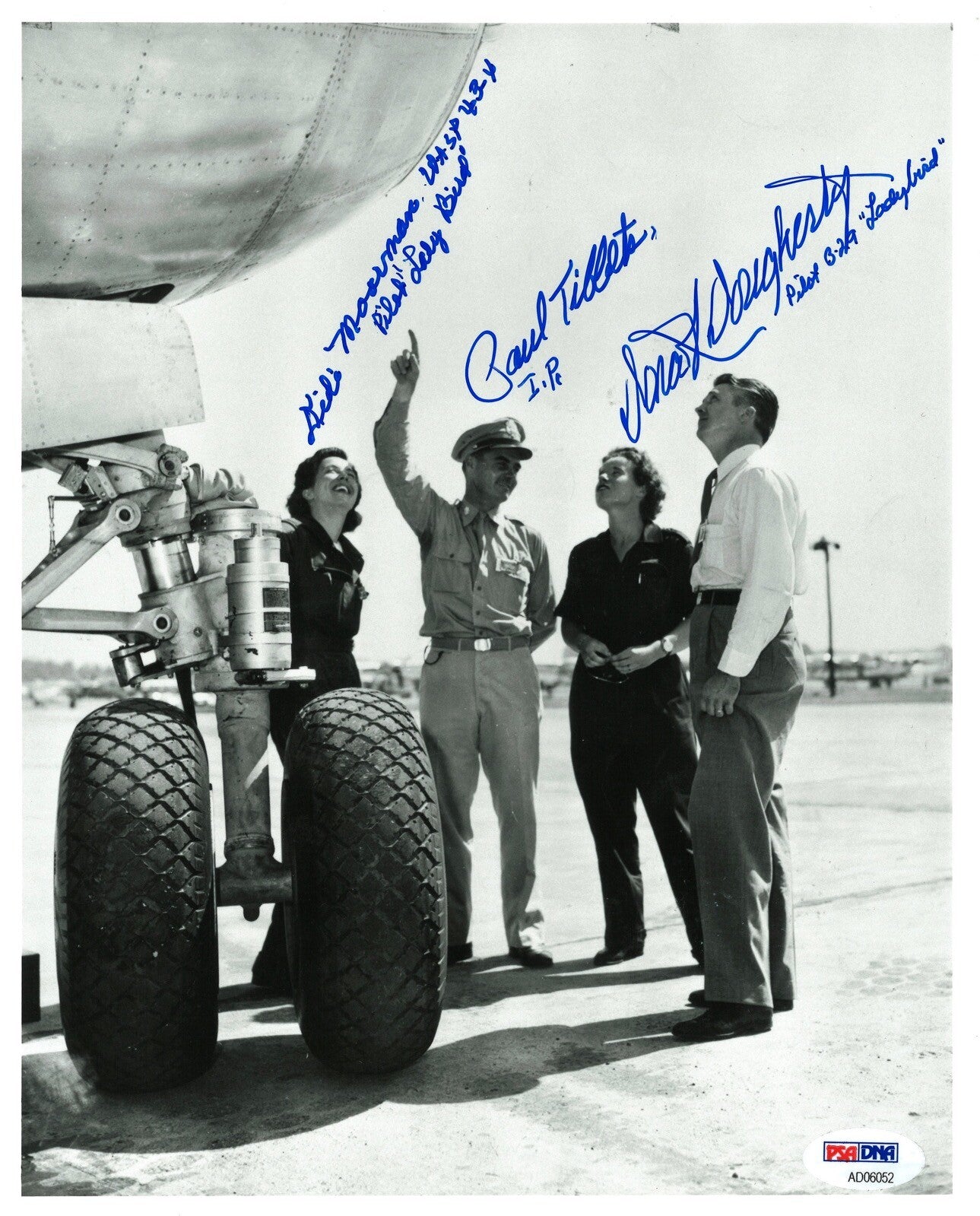 PAUL TIBBETS & WASP PILOTS SIGNED 8X10 PHOTO PSA DNA AD06052 RARE (X3)0
