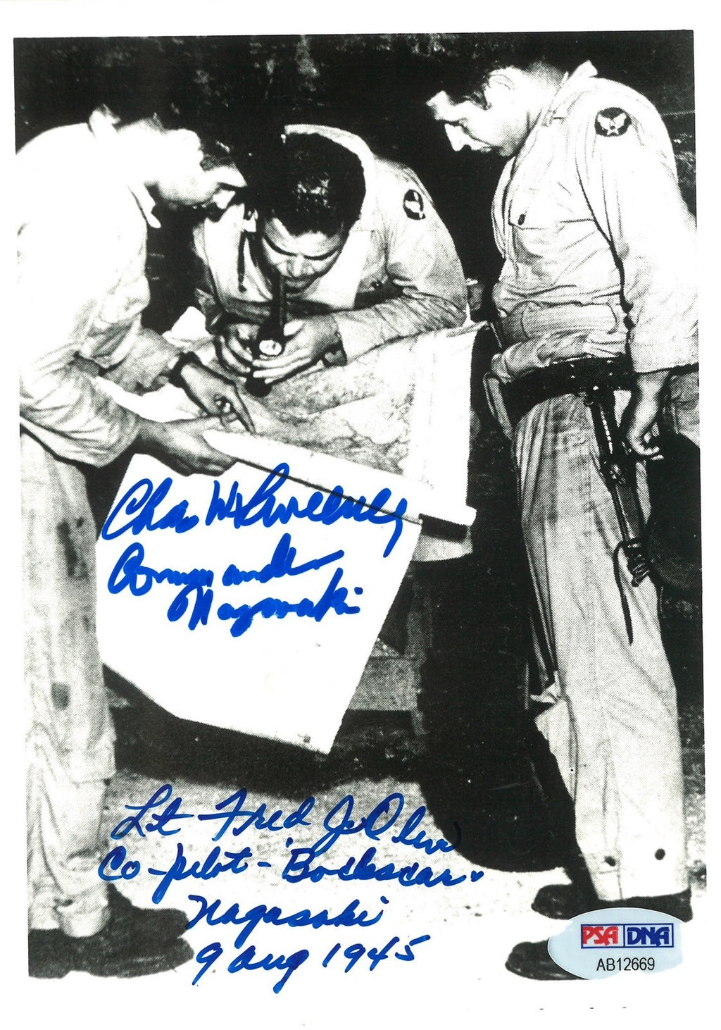 SWEENEY / OLIVI DUAL SIGNED 5X7 PHOTO BOCKSCAR C-15PSA DNA AB126690