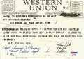 THOMAS CLASSEN SIGNED WESTERN UNION DOCUMENT PSA DNA AE71484 (D) WWII 72ND BS0