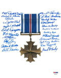 DISTINGUISHED FLYING CROSS MULTI SIGNED 8X10 PSA DNA X23 WWII VETERANS RARE0
