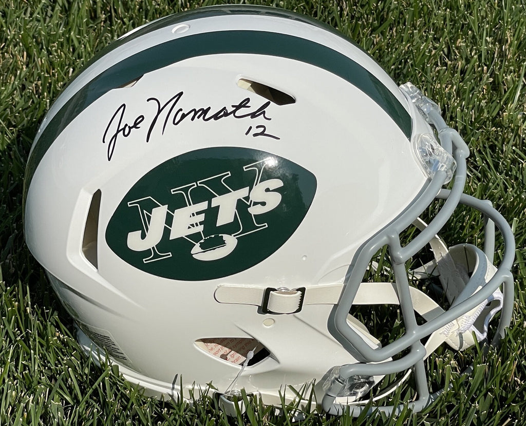 JOE NAMATH SIGNED NEW YORK JETS FULL SIZE SPEED HELMET JSA WIT7059640