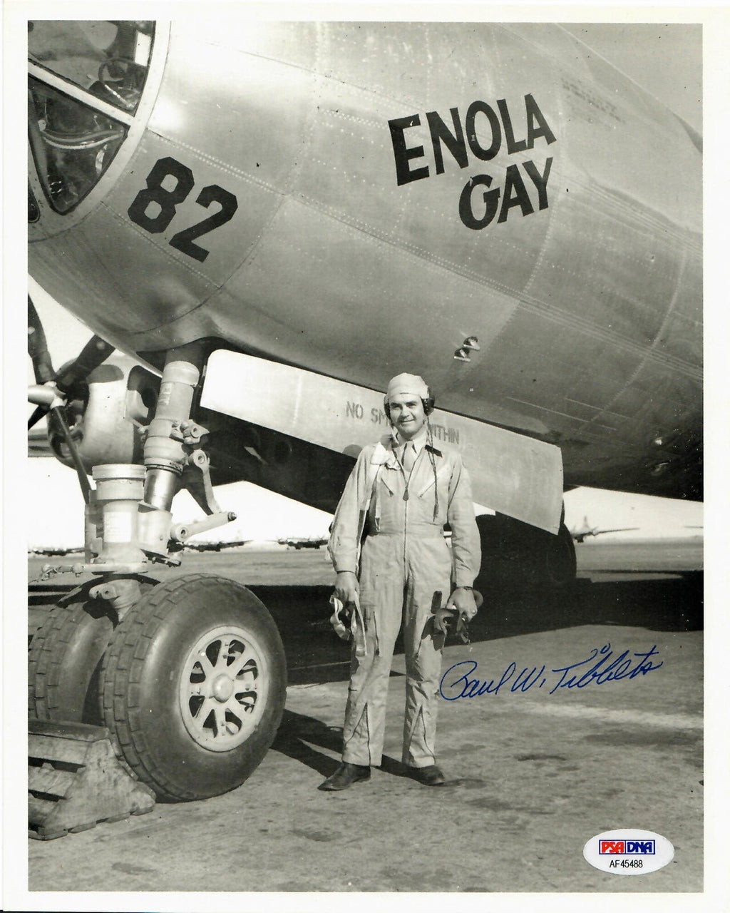 PAUL TIBBETS SIGNED 8X10 PHOTO PSA DNA AF45488 (D) WWII ENOLA GAY PILOT0