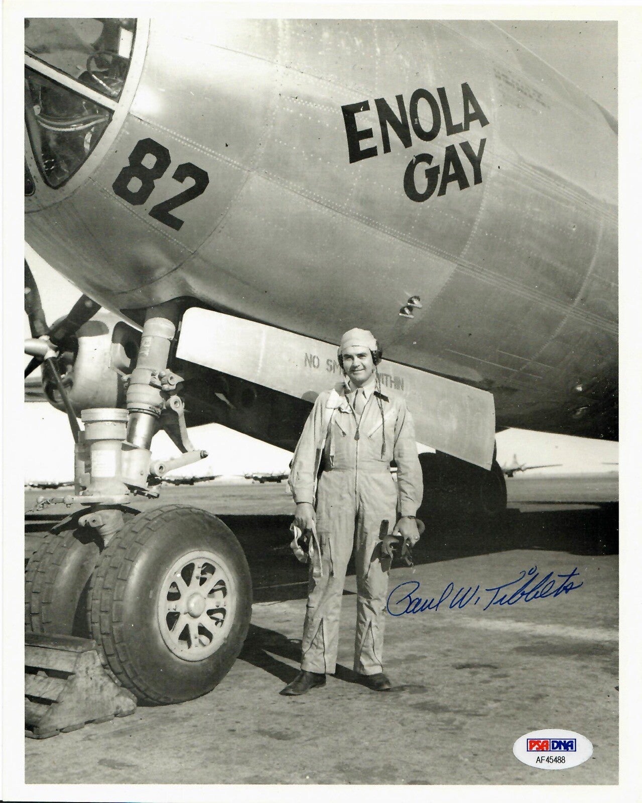PAUL TIBBETS SIGNED 8X10 PHOTO PSA DNA AF45488 (D) WWII ENOLA GAY PILOT0