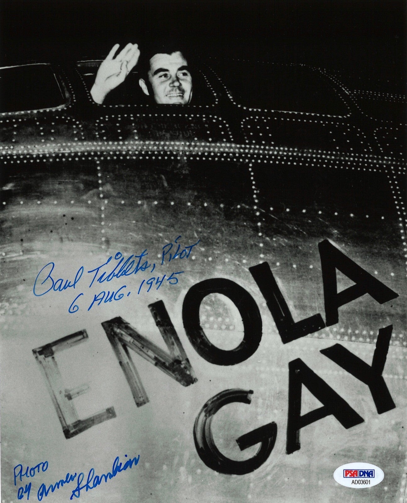 PAUL TIBBETS / ARMEN SHAMILAN SIGNED 8X10 PHOTO PSA DNA AD03601 ENOLA GAY0