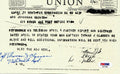 THOMAS CLASSEN SIGNED WESTERN UNION DOCUMENT PSA DNA AE71486 (D) WWII 72ND BS0