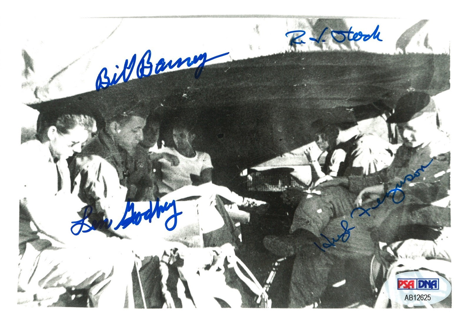 FERGUSON / GODFREY / STOCK / BARNEY SIGNED 5X7 BOCKSCAR C-13 PSA DNA AB126250
