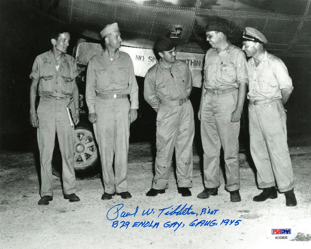 PAUL TIBBETS SIGNED 8X10 PHOTO PSA DNA AC03826 (D) WWII ENOLA GAY PILOT0