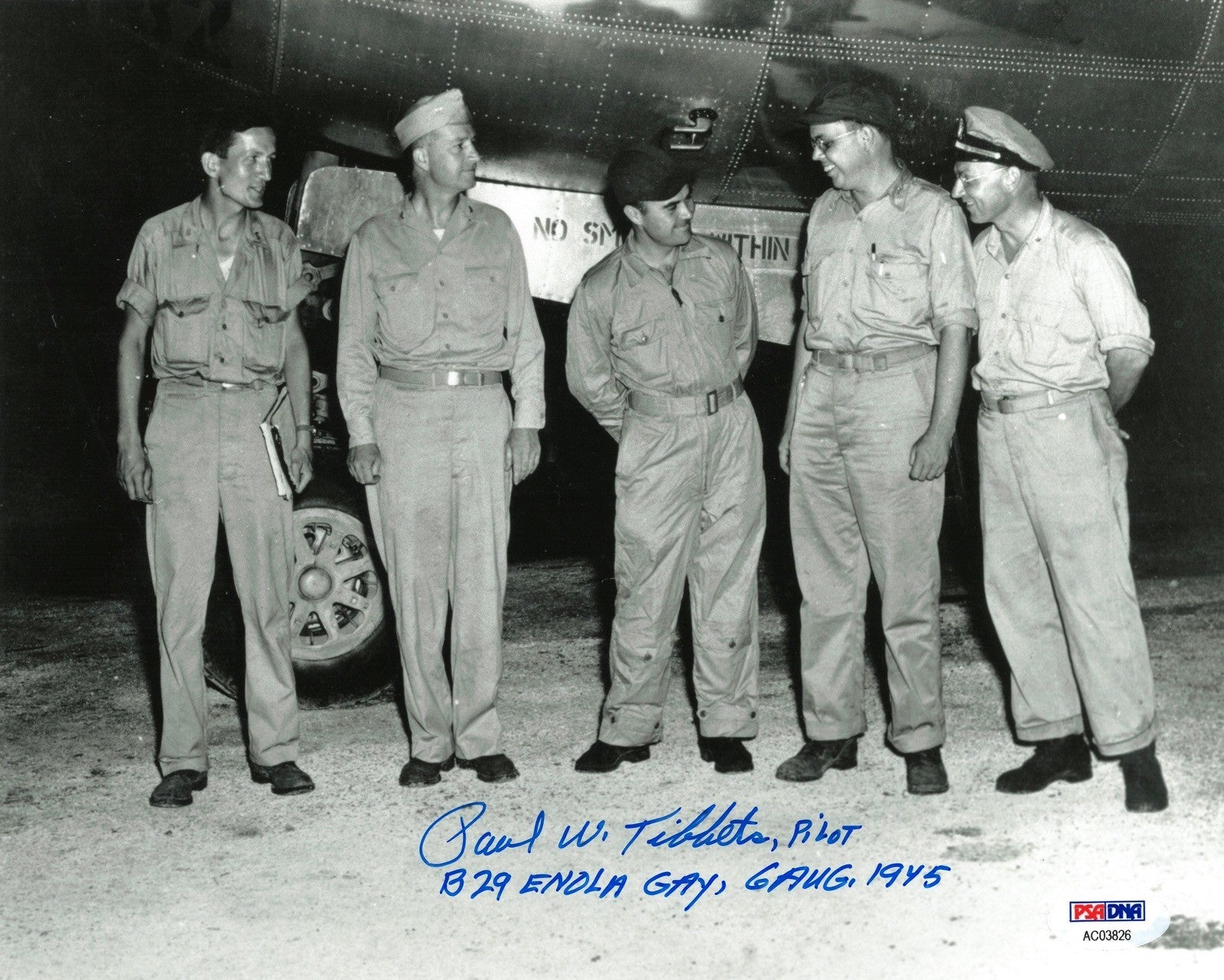 PAUL TIBBETS SIGNED 8X10 PHOTO PSA DNA AC03826 (D) WWII ENOLA GAY PILOT0