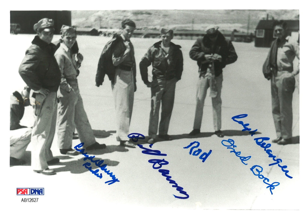 BOCKSCAR C-13 CREW MULTI SIGNED 5X7 PHOTO PSA DNA AB12627 x5 (D) WWII0