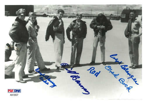 BOCKSCAR C-13 CREW MULTI SIGNED 5X7 PHOTO PSA DNA AB12627 x5 (D) WWII0