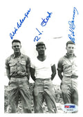 ROBERT STOCK & BILL BARNEY & RALPH BELANGER SIGNED 5X7  PSA DNA AB12624 BOCKSCAR0