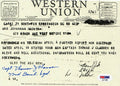 THOMAS CLASSEN SIGNED WESTERN UNION DOCUMENT PSA DNA AE71485 (D) WWII 72ND BS0
